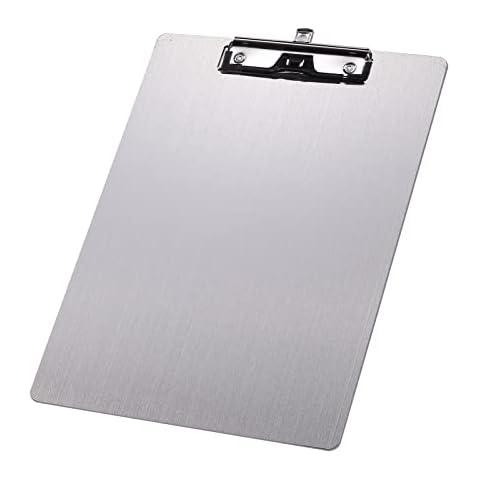 304 Stainless Steel Metal Dry Erase Clipboards with Pen Holder,Double-Sided Anti-Fingerprint White Board,Letter Size(Not to be adsorbed by Magnets) Cover