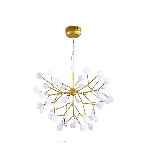 Chandelier Sputnik blanc pour éclairer un grand salon sombre efficacement
