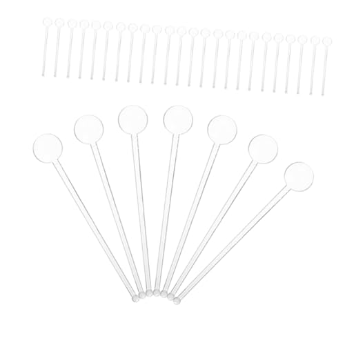 Garneck 40pcs Plastic Drink Stirrers Iced Tea Spoon Cocktail Sticks Cake Pops Espresso Stirrer Bar Mixing Rods Safe Gentle on Containers