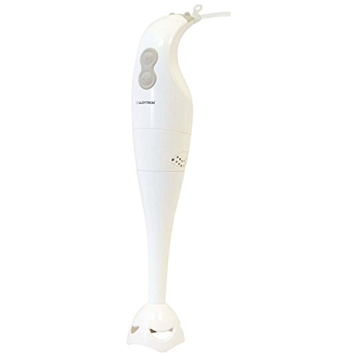 KitchenPerfected 200w Hand Blender - 2 Speed Settings - Stainless Steel Chopping Blades - Mains Cord - White - E5021WH