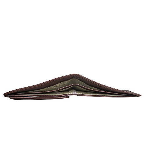 Hidesign Vespucci Domestic Buffalo Leather Men's Multi-Compartment Trifold Wallet with RFID Shielding Technology, 11 Card Slots and ID Window - Size (L x H - 4.5 x 3.5 inches), Brown3