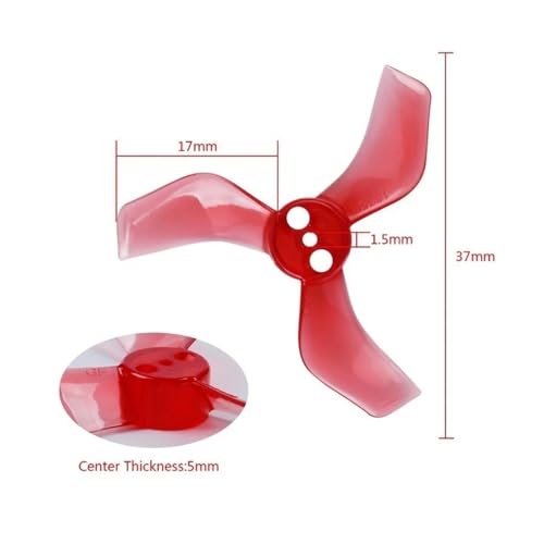 Hélice 1635 40mm tri-pale en polycarbonate pour micro drone de course