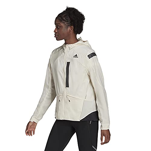 Adidas Women's Marathon Translucent Jacket, Wonder White/Black, Large #TOP1