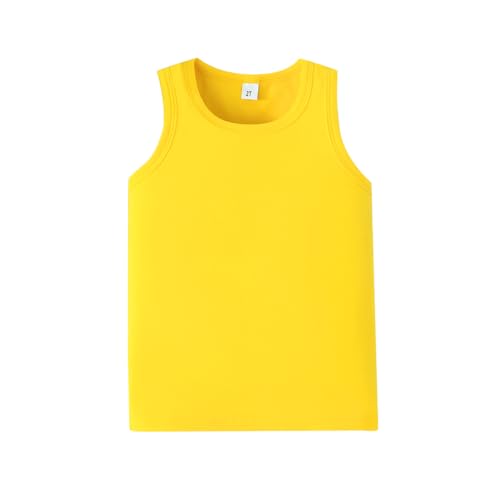 ZFZDRen 2T-12Y Baby Toddler Girl Tank Tops Sleeveless Undershirt Kids Solid Color Shirt Casual Tee (Yellow,4 Years)