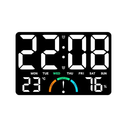 Higrómetro digital para interiores y exteriores con pronóstico del tiempo, reloj retroiluminado y alerta de humedad para termómetros meteorológicos digitales del hogar