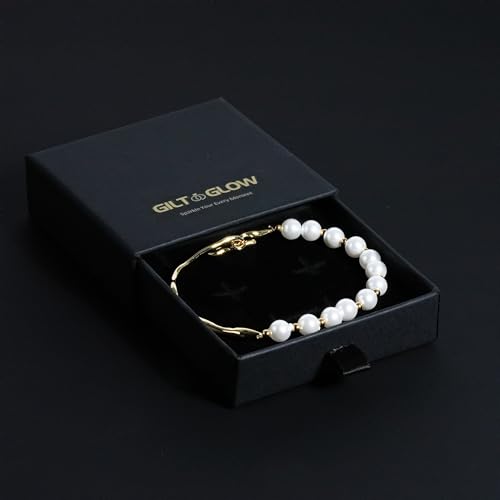 Pearl Link Bracelet,18k Gold Delicate Plated Pearl Bracelet - Graduation|Birthday Gift for Women and Girls - Image 6