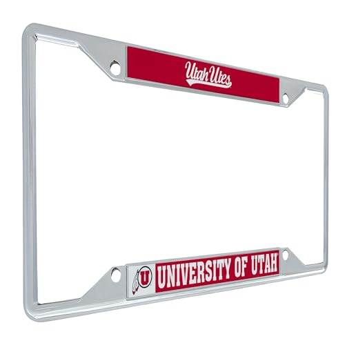 Desert Cactus University of Utah Utes Metal License Plate Frame for Front or Back of Car Officially Licensed (Mascot)