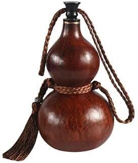 Ornaments,Gourd Wine Pot, Outdoor Portable Kettle Hip Flask Gourd Jug Natural Wine Gourd Water Loaded Wine Medicine Really Gourd Hip Flask Wooden Plug Bee Wax Anti-Seepage/150Ml
