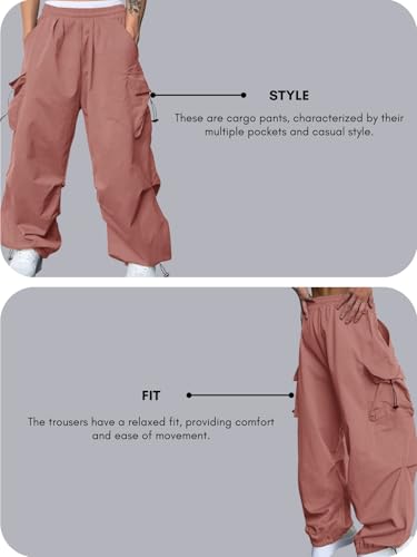 Image of GRECIILOOKS Men's Regular Fit Low Rise Cargos Trousers | Baggy Cargo Pants for Man | Loose Fit | Treck Pent with Multiple Pockets (Available in Plus Size)