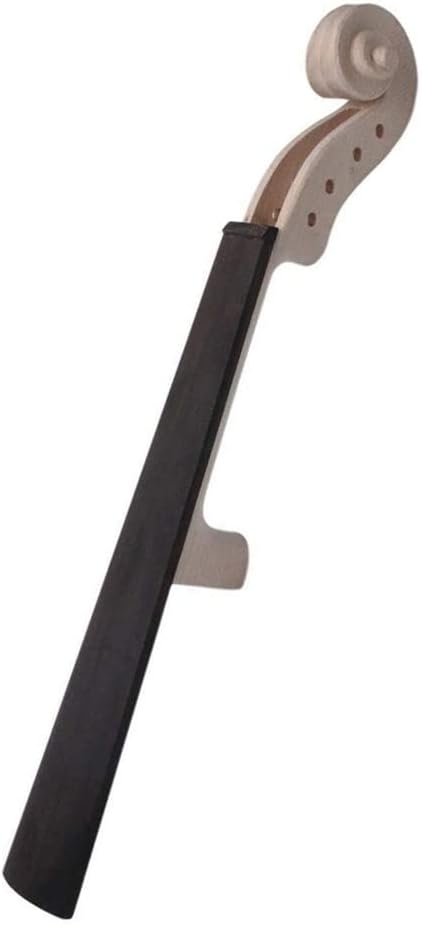 Jiayouy 4/4 Size Violin Neck Head Unfinished Ebony Fingerboard for Violin Parts Replacement