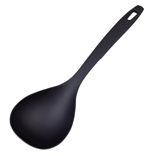 EARBLIS Cooking Spoon 12.2” – Lightweight Nylon Ladle, Non-Slip Grip, BPA-Free, Heat-Resistant 410°F, Nonstick Safe, Made in Japan