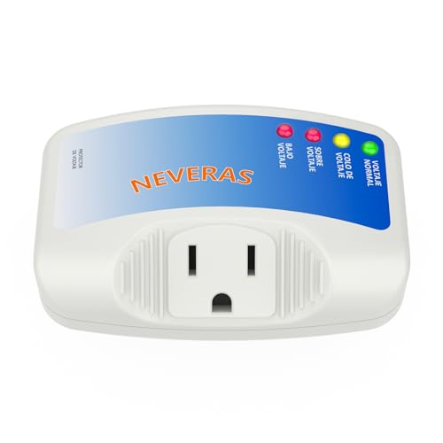 Refrigerator Surge Protector Malictele Single Outlet Voltage Protector Home Appliances 120V 10A Voltage Brownouts Plug Outlet for Fridge TV Air Conditioners Surge Protector -1 Pack