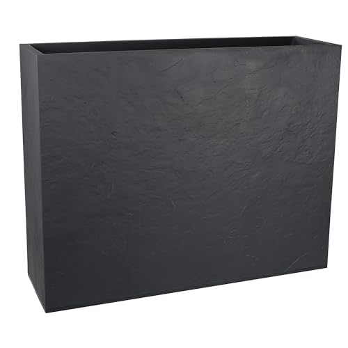 EDA - Loft XL Volcania 63 l - Dekor Steinoptik - doppelwandig - Wasserauffangzone - 99 x 29 x 78 cm - Anthrazitgrau