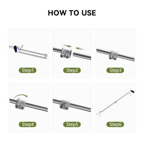 Auzoe Ferramenta profissional dobrável para agarrar cobras de 152 cm, mastro coletor de cobra de aço