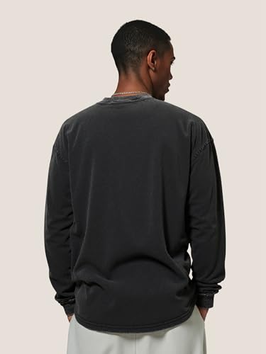 Aelfric Eden Mens Oversized Long Sleeve Shirts Washed Heavyweight Cotton T Shirts Vintage Tees Unisex3