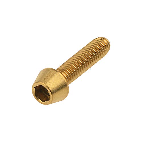 Image of Titanium Ti Bolt M5x9 16 18 20 25 30 35 40 45 50 55 60mm Tapered Head Screws Pack of 4 (M5x20mm, Gold)