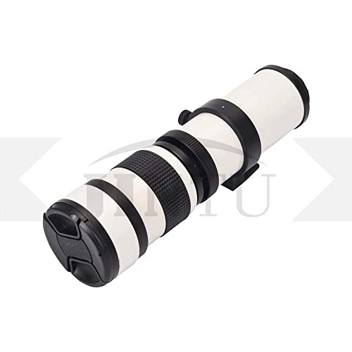 Jintu 420-800Mm F/8.3 Telephoto Lens Camera Zoom Lenses With T Mount Adapter For Canon Eos 4000D 2000D 1200D 80D 90D Rebel T3I T4I T5 T5I T6 T7 T6I T7I Sl1 Sl2 5D Iii Iv 6D 7D Ii 60D 70D 77D White #TOP2