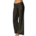 SOLARAMINDS Women Fashion Casual Pants Solid Color Pockets Drawstring Elastic Wide Leg Pants Women's Yoga Pants-Navy Blue-L