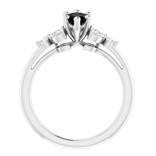 2 CT Marquise Cut Black Onyx Diamond Engagement Rings for Women, Trillium Marquise Solitaire Onyx Promise Ring For Her, Black VVS1 Wedding Ring, 925 Silver & 10k 14k 18k Gold Best Rings For Gift3