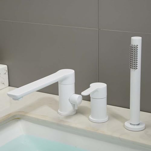 Mélangeur de baignoire avec douche sur pont 3 trous or brossé LWX