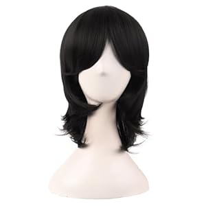 16 Zoll/40 cm Synthetische Faser Shoulder Lange Haarfasern für Cosplay Layered Perücke (Schwarz)