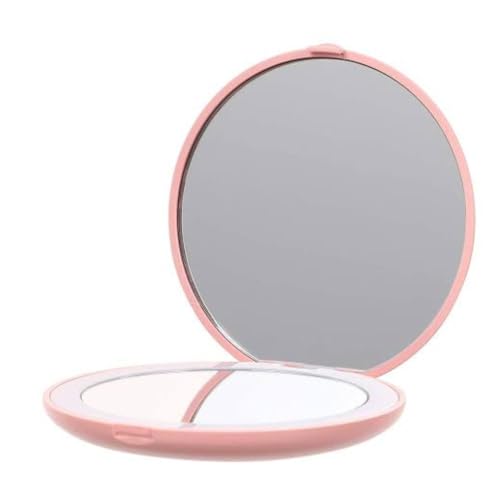 Espelho de Maquiagem Compacto com Luz, Espelho de Bolso LED com A...