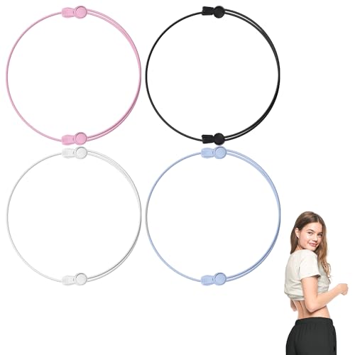 4pcs Crop Bands, Clothing Tuck Band Adjustable Clothes Tuck Tools 4 Colors Stretchy Elastic Ropes Belts for Tucking Tee Shirt Crop Strap Top (Large)