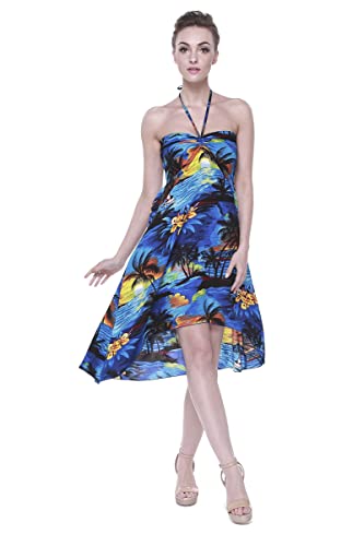Image of Hawaii Hangover Family Matching Hawaiian Clothes, Sunset Blue | Family matching Hawaiian outfits, Sunset Blue, lightweight rayon, machine washable, tropical print, luaus, cruises