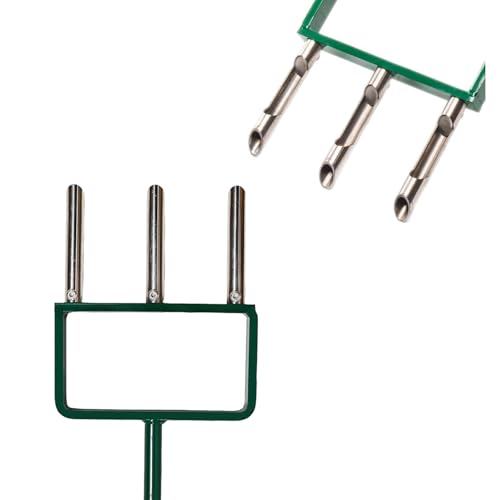 EAGWON Lawn Aerator, Push Core Aerator Lawn Tool, Stainless Steel 3-Corer Hand Aeration – Manual Yard Plug Aerator for Compacted Garden Soil, Garden Care, Gardening Core Aeration Tool - Image 2