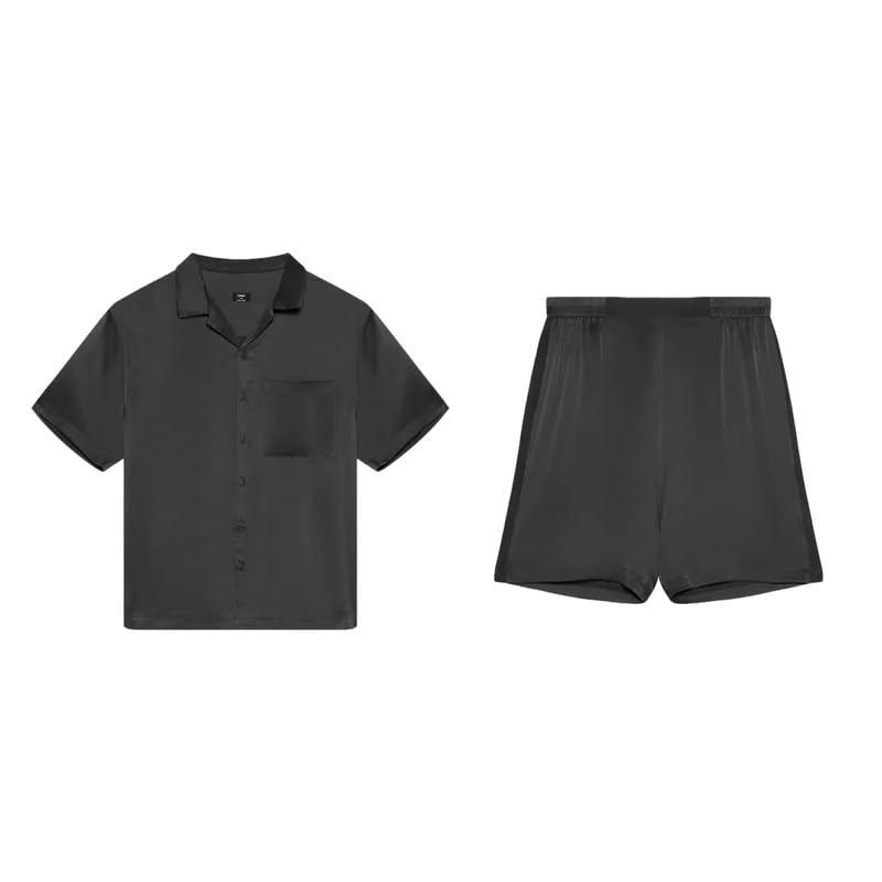 Lunya Men's Washable Silk Pajama Short Set - Versatile Silk Sleep Set - Multiple Color Options - Size S-XXL