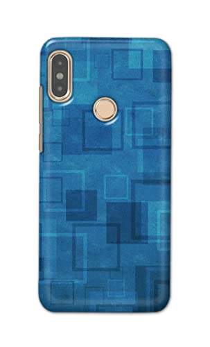Image of Printed Hard Back Cover Case for Mi Redmi Note 5 Pro Back Cover (Plain Azure Blue) -702