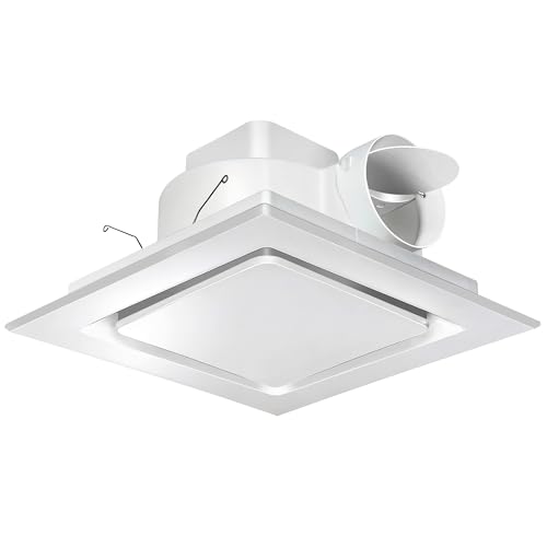Orsong Bathroom Exhaust Fan 10' Panel Ultra Quiet without Light（8x8 Mount）, 1.0 Sone 110CFM, 4' Duct for Bathroom/Garage/Home