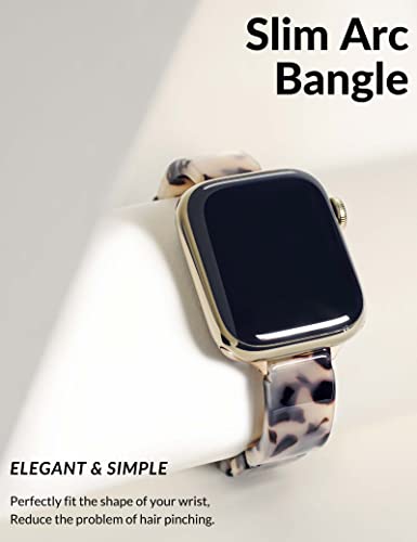 Unilily Tortoise Shell Watch Band For Apple Watch Bands 40Mm For Women, Resin Slim Stretchy Watch Band Bracelet For Iwatch 38Mm 41Mm Strap Series 8 Se #TOP2