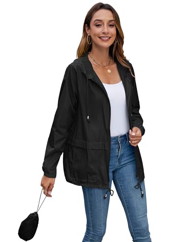 Hount Women's Lightweight Hooded Raincoat Waterproof Packable Active Outdoor Rain Jacket (S-3XL) - Image 4
