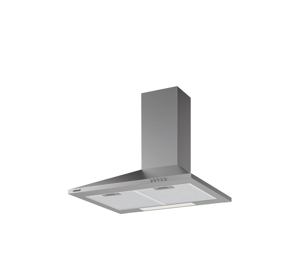 Cata Campana Extractora Decorativas Trapezoidales V 6000 X/C 3 Niveles de Extracción Panel de Control Mecánico Motor Consumo Máximo Energía 120W Iluminación LED Ancho 59.6 cm Color Acero Inoxidable