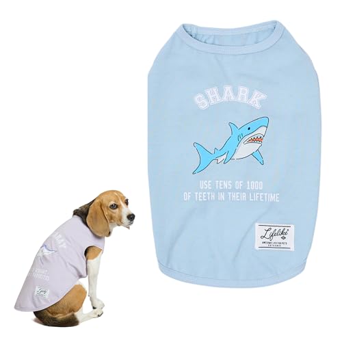 【LIFELIKE公式】シーフレンズカレッジタンク ドッグウェア タンク 小型犬 中型犬 犬 服 春 夏 春夏 生き物 魚 オリジナル プリント 海 可愛い かわいい おしゃれ 犬の服 ペット服 犬服 ペット グッズ 洋服 ペット用品 ライフライク (サメ