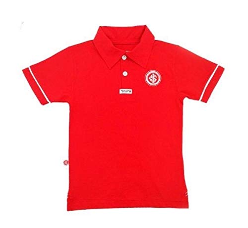 Camisa Polo Manga Curta Internacional, Rêve D'or Sport, Criança unissex, Vermelho/Branco, 4