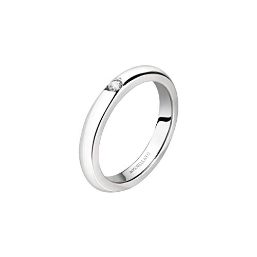 Morellato Anello unisex, collezione Love Rings, in acciaio inossidabile, cristallo SNA46, Acciaio inossidabile, Cristallo