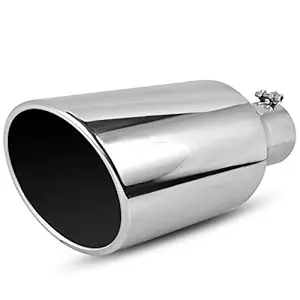 AUTOSAVER88 3 Inch Inlet Exhaust Tip, 3 x 6 x 15 Inches Inside Diameter Chrome Polished Stainless Steel Exhaust Tip.Bolt-On Installation Design.