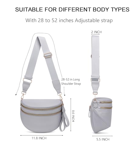Crossbody Bum Bags for Women Pure Colour Spacious Trendy Sling Bag Nylon Fanny Pack Shoulder Bag for Travel by ONLYSIEM - Used condition - Image 2