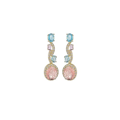 Boucles d'oreilles rétro colorées en zircone pour femme de fête
