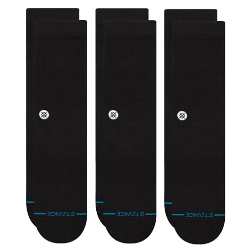 Image of Stance Icon Classic Casual Crew Socks 3-Pack, Cotton Blend and Cushioning Arch Support
