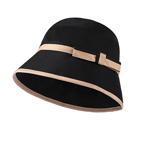 Bob d'été femme avec nœud élégant chapeau de voyage en coton premium uni