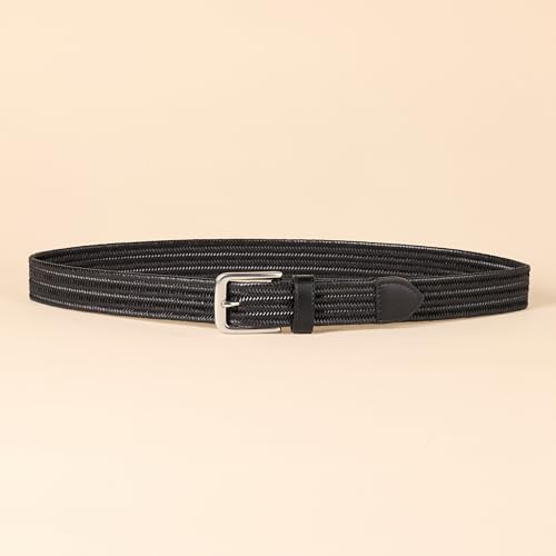 Amazon Essentials Mens Tubular Stretch Weave Belt, Black, 36 - image 3