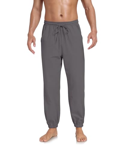 Men's Cotton Linen Pants Yoga Jogger Lounge Harem Pants Trousers Elastic Waist Beach Pants with Pockets3