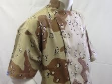 CHEFSKIN Camo Camouflage Jacket Desert Storm Short Sleeve + Beanie Hat (LARGE-50 in)