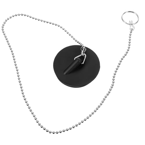 Homoyoyo Tapón de Goma para Bañera con Cadena Resistente y Tapón de Desagüe de Goma Flexible para Lavabo y Baño Accesorio Práctico para Evitar Obstrucciones