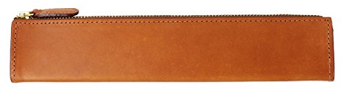 スリップオン ファスナーペンケース ロング Rio イタリアンレザー 革 キャメル IOL-3602