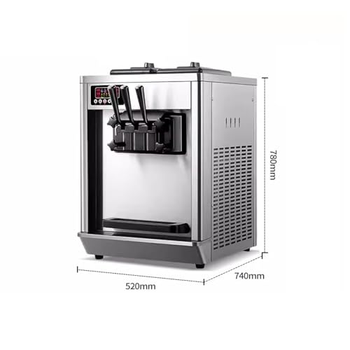 WOTZOV Eismaschine für den privaten oder gewerblichen Gebrauch, 22–30 l/h Softeismaschinen, kommerzielle dreifarbige Desktop-Süßeistüten-Gefriergeräte, Verkaufsautomat, Eiscreme-Aufsatz f – Bild 3