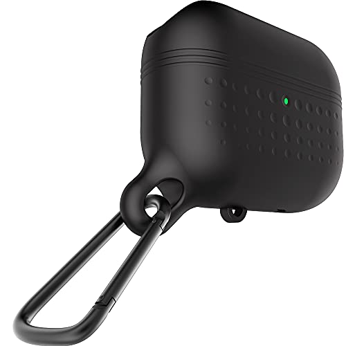 Anti-Lost case for AirPods pro, Waterproof IP56 , Support Wireless Charging. LED Light Visible. - Black